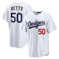 Kooe LA.Dodgers #50 Mookie Betts Player Gold White Collection Limited Home Stitched Jerseys