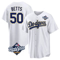 Kooe LA.Dodgers #50 Mookie Betts Player Gold White World Series 2026 Collection Stadium Game Stitched Jerseys
