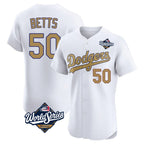 Kooe LA.Dodgers #50 Mookie Betts Player Gold World Series Limited Elite Home Stitched Jerseys
