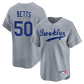 Kooe LA.Dodgers #50 Mookie Betts Player Gray Game Limited Home Stitched Jerseys