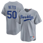 Kooe LA.Dodgers #50 Mookie Betts Player Gray Game Limited Home Stitched Jerseys