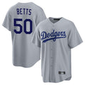 Kooe LA.Dodgers #50 Mookie Betts Player Gray Game Stitched Jerseys