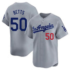Kooe LA.Dodgers #50 Mookie Betts Player Gray Limited Home Stitched Jerseys