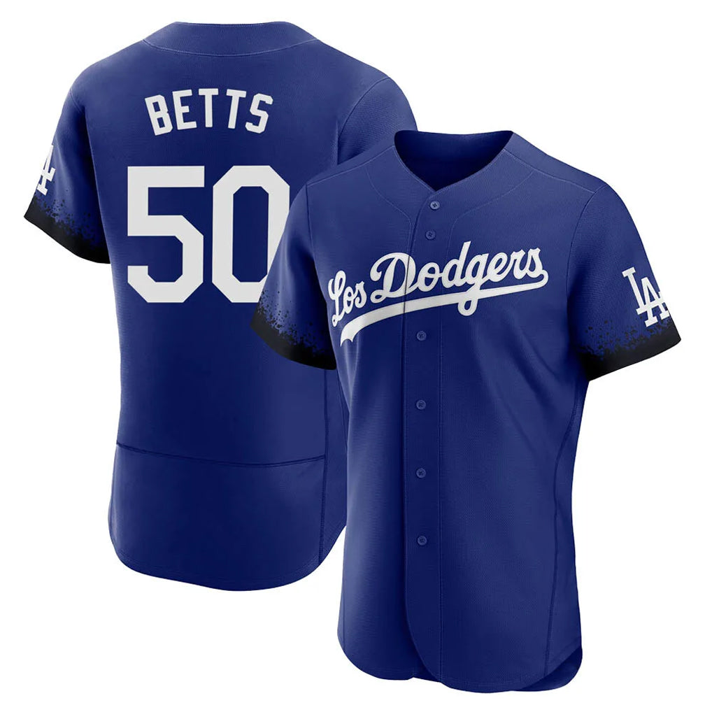Kooe LA.Dodgers #50 Mookie Betts Player Royal City Connect Elite Home Stitched Jerseys