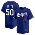 Kooe LA.Dodgers #50 Mookie Betts Player Royal Limited Home Stitched Jerseys