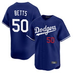Kooe LA.Dodgers #50 Mookie Betts Player Royal Limited Home Stitched Jerseys