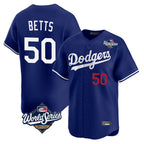 Kooe LA.Dodgers #50 Mookie Betts Player Royal World Series Limited Home Stitched Jerseys