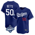 Kooe LA.Dodgers #50 Mookie Betts Player Royal World Series Meet Limited Home Stitched Jerseys