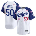 Kooe LA.Dodgers #50 Mookie Betts Player White-Royal Tokyo Series Vapor Premier Limited Stitched Jerseys