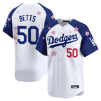 Kooe LA.Dodgers #50 Mookie Betts Player White-Royal Tokyo Series Vapor Premier Limited Stitched Jerseys