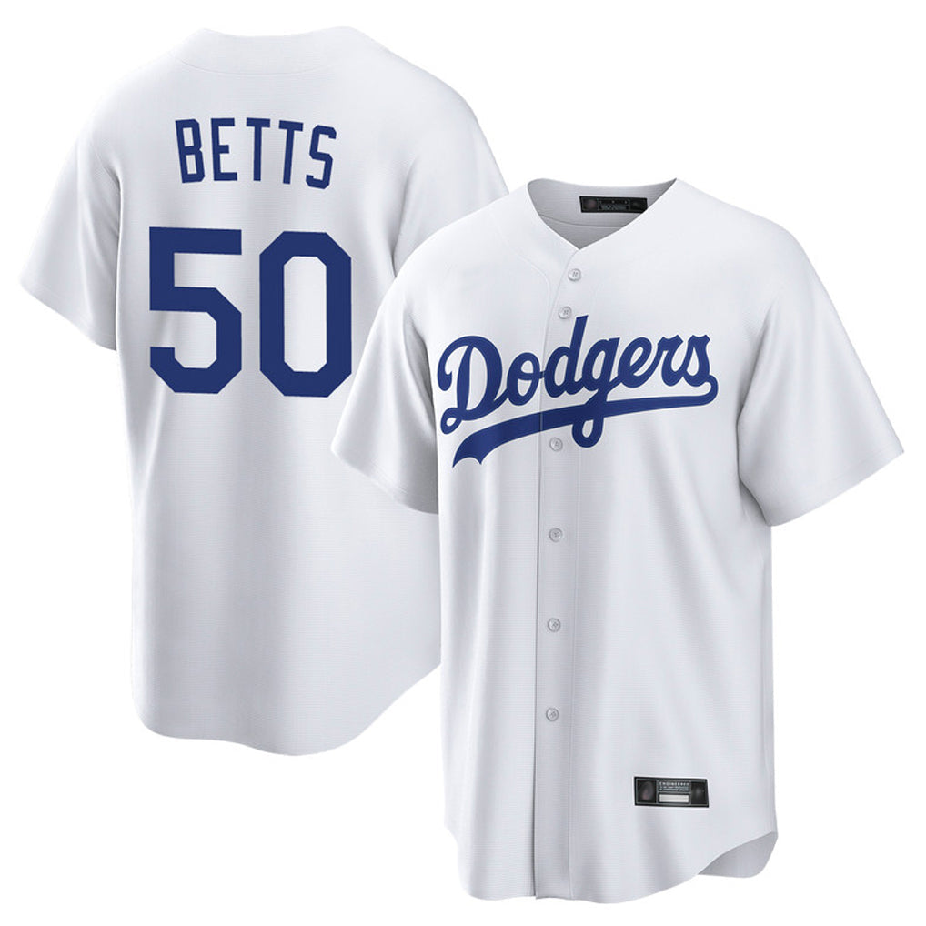 Kooe LA.Dodgers #50 Mookie Betts Player White Game Home Stitched Jerseys