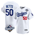 Kooe LA.Dodgers #50 Mookie Betts Player White World Series Limited Home Stitched Jerseys