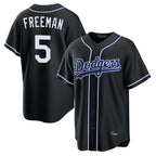 Kooe LA.Dodgers #5 Freddie Freeman Player Black Carbon Limited Home Stitched Jerseys