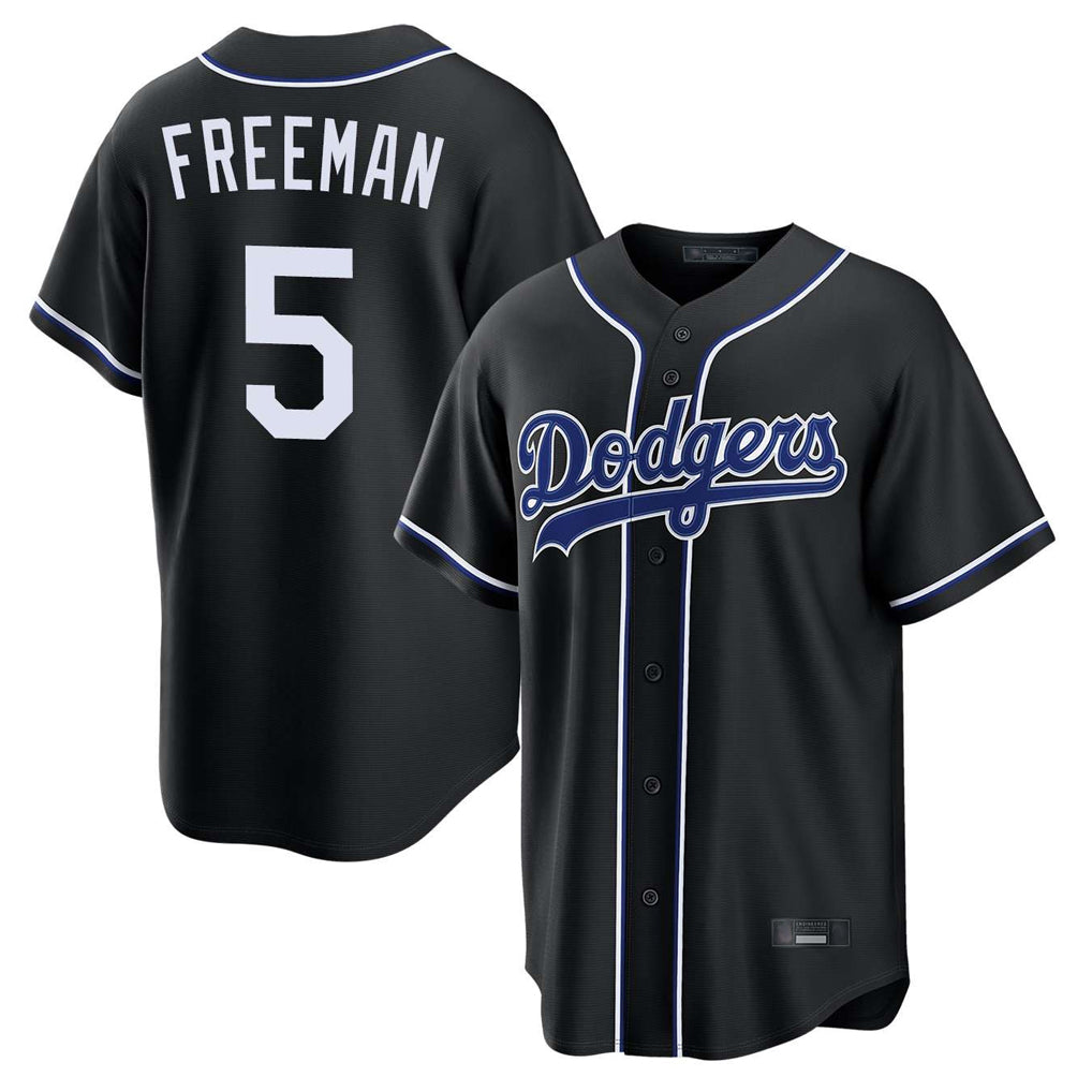 Kooe LA.Dodgers #5 Freddie Freeman Player Black Carbon Limited Home Stitched Jerseys