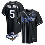 Kooe LA.Dodgers #5 Freddie Freeman Player Black World Series Black Carbon Limited Home Stitched Jerseys