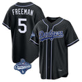 Kooe LA.Dodgers #5 Freddie Freeman Player Black World Series Meet Carbon Limited Home Stitched Jerseys