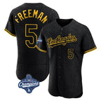 Kooe LA.Dodgers #5 Freddie Freeman Player Black World Series Meet Snake Skin City Limited Elite Home Stitched Jerseys