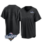 Kooe LA.Dodgers #5 Freddie Freeman Player Black World Series Pitch Fashion T-shirt Stitched Jerseys