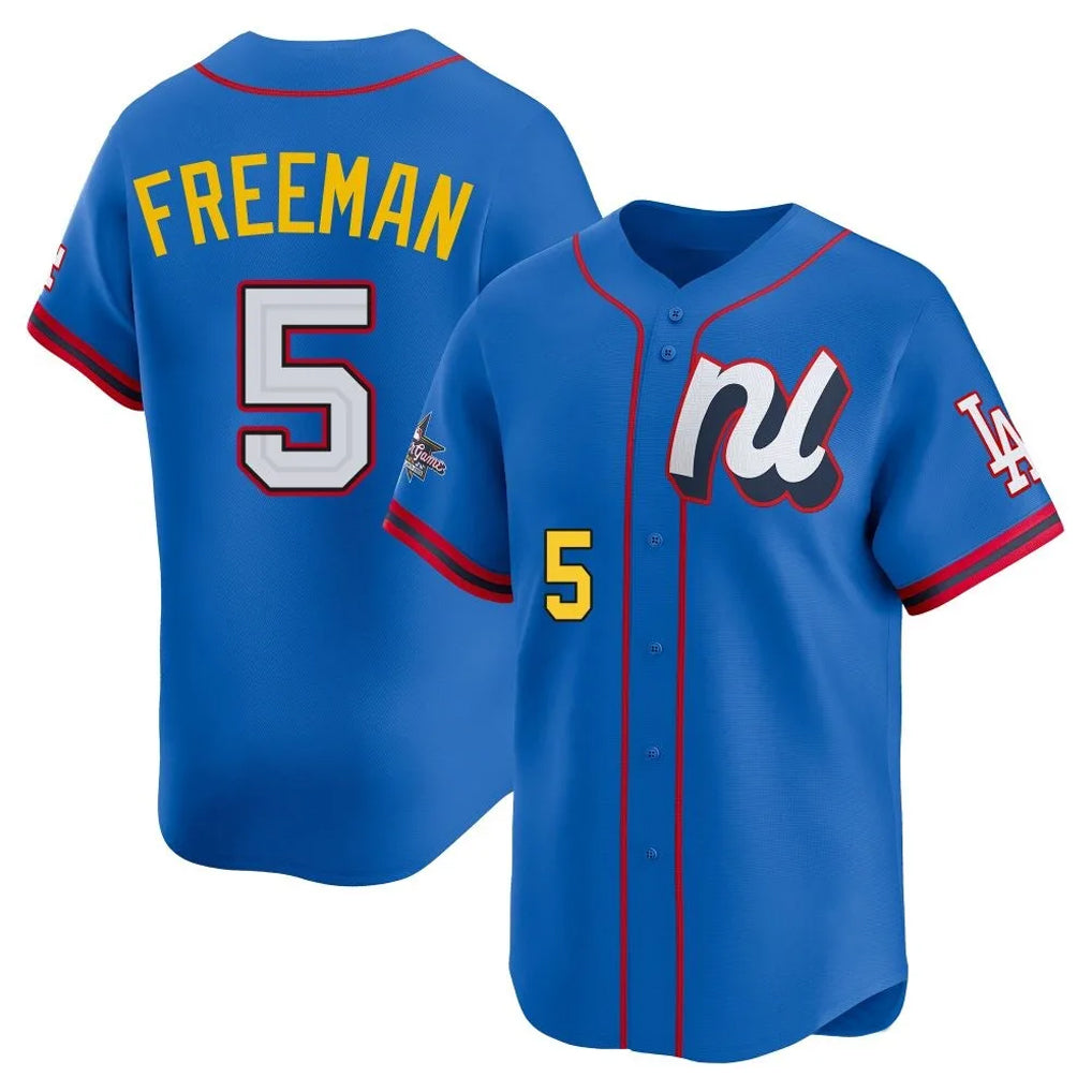 Kooe LA.Dodgers #5 Freddie Freeman Player Blue All-Star Limited Home Stitched Jerseys