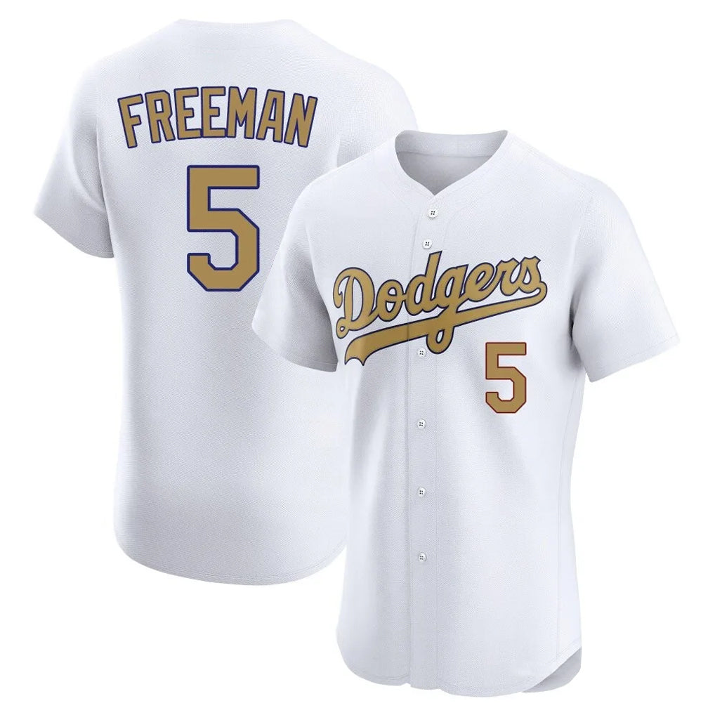 Kooe LA.Dodgers #5 Freddie Freeman Player White Limited Elite Home Stitched Jerseys
