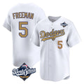 Kooe LA.Dodgers #5 Freddie Freeman Player White World Series Collection Limited Home Stitched Jerseys