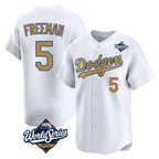 Kooe LA.Dodgers #5 Freddie Freeman Player White World Series Collection Limited Home Stitched Jerseys