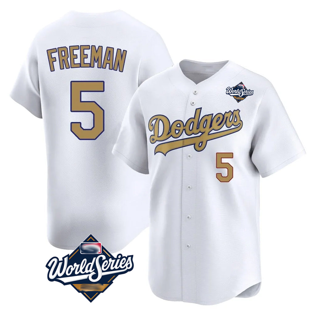 Kooe LA.Dodgers #5 Freddie Freeman Player White World Series Collection Limited Home Stitched Jerseys