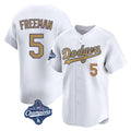 Kooe LA.Dodgers #5 Freddie Freeman Player White World Series Meet Collection Limited Home Stitched Jerseys