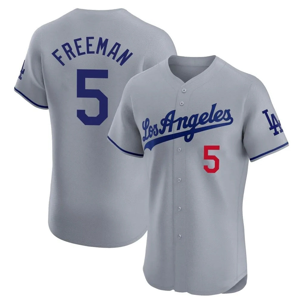 Kooe LA.Dodgers #5 Freddie Freeman Player Gray Limited Elite Home Stitched Jerseys