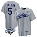 Kooe LA.Dodgers #5 Freddie Freeman Player Gray World Series Game Stitched Jerseys