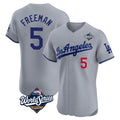 Kooe LA.Dodgers #5 Freddie Freeman Player Gray World Series Limited Elite Home Stitched Jerseys