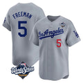 Kooe LA.Dodgers #5 Freddie Freeman Player Gray World Series Limited Home Stitched Jerseys