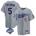 Kooe LA.Dodgers #5 Freddie Freeman Player Gray World Series Meet Game Home Stitched Jerseys