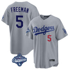Kooe LA.Dodgers #5 Freddie Freeman Player Gray World Series Meet Game Home Stitched Jerseys