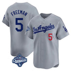 Kooe LA.Dodgers #5 Freddie Freeman Player Gray World Series Meet Limited Home Stitched Jerseys