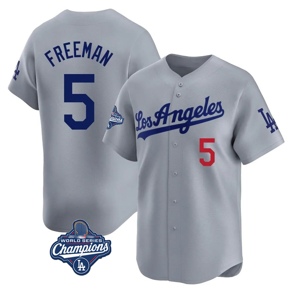 Kooe LA.Dodgers #5 Freddie Freeman Player Gray World Series Meet Limited Home Stitched Jerseys