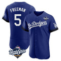 Kooe LA.Dodgers #5 Freddie Freeman Player Royal World Series City Connect Elite Home Stitched Jerseys