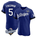 Kooe LA.Dodgers #5 Freddie Freeman Player Royal World Series City Connect Elite Home Stitched Jerseys