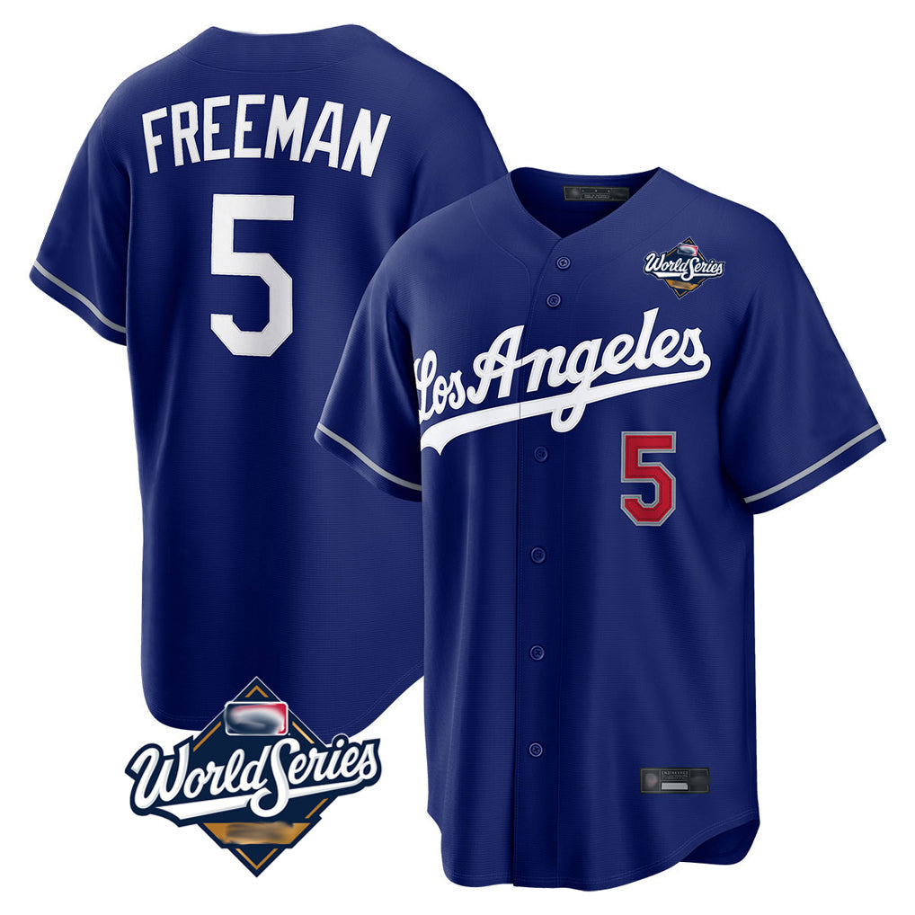 Kooe LA.Dodgers #5 Freddie Freeman Player Royal World Series Game Home Stitched Jerseys