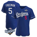 Kooe LA.Dodgers #5 Freddie Freeman Player Royal World Series Limited Elite Home Stitched Jerseys
