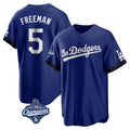 Kooe LA.Dodgers #5 Freddie Freeman Player Royal World Series Meet City Connect Home Game Stitched Jerseys