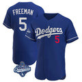 Kooe LA.Dodgers #5 Freddie Freeman Player Royal World Series Meet Limited Elite Home Stitched Jerseys