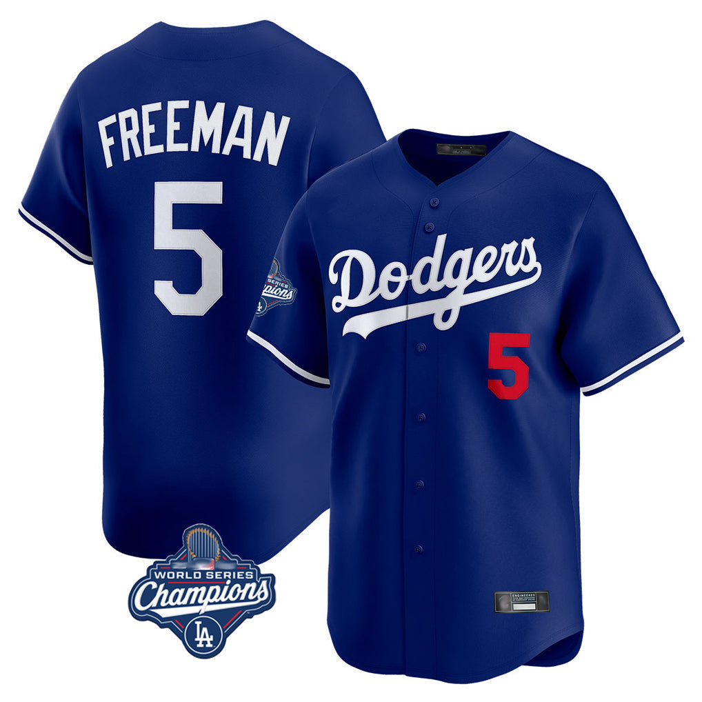Kooe LA.Dodgers #5 Freddie Freeman Player Royal World Series Meet Limited Home Stitched Jerseys