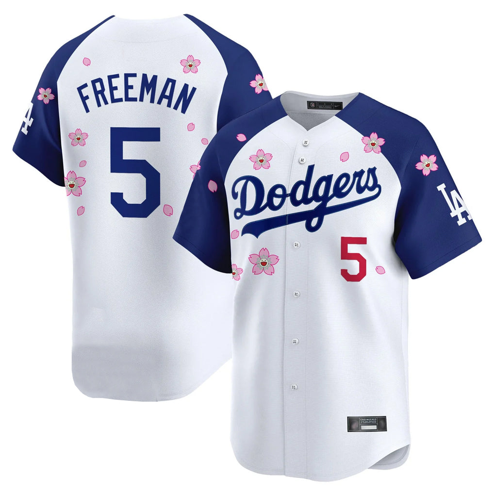 Kooe LA.Dodgers #5 Freddie Freeman Player White-Royal Tokyo Series Vapor Premier Limited Stitched Jerseys