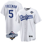 Kooe LA.Dodgers #5 Freddie Freeman Player White World Series Game Home Stitched Jerseys