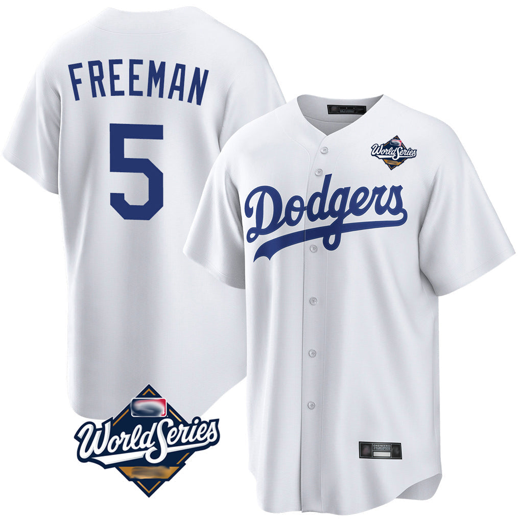Kooe LA.Dodgers #5 Freddie Freeman Player White World Series Game Home Stitched Jerseys
