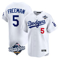 Kooe LA.Dodgers #5 Freddie Freeman Player White World Series Limited Home Stitched Jerseys