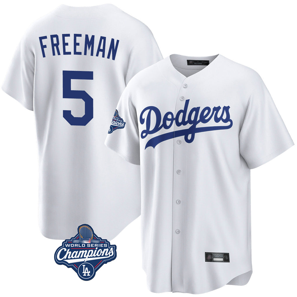 Kooe LA.Dodgers #5 Freddie Freeman Player White World Series Meet Game Home Stitched Jerseys