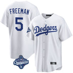 Kooe LA.Dodgers #5 Freddie Freeman Player White World Series Meet Game Home Stitched Jerseys