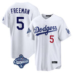 Kooe LA.Dodgers #5 Freddie Freeman Player White World Series Meet Home Game Stitched Jerseys